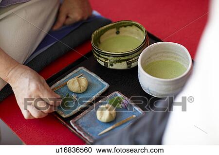 Person Having Powdered Green Tea and Kuri Kinton View Large Photo Image Stock Image - Person Having Powdered Green Tea and Kuri Kinton. Fotosearch