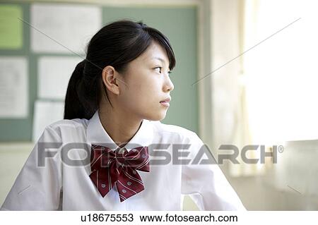Stock Image - Portrait of Schoolgirl. Fotosearch