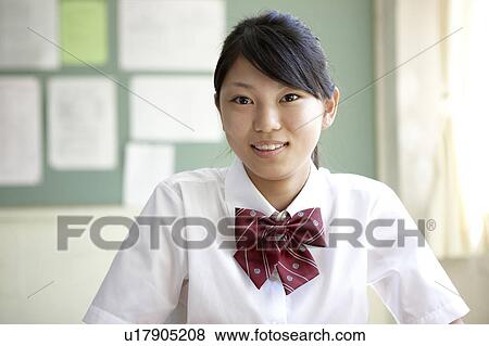 Stock Photo - Portrait of Schoolgirl. Fotosearch