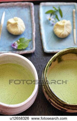 Powdered Green Tea and Kuri Kinton View Large Photo Image Stock Photograph - Powdered Green Tea and Kuri Kinton. Fotosearch
