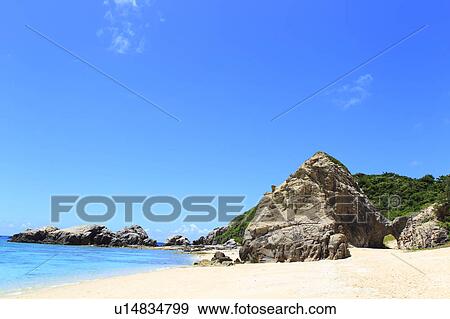 Rock Formation on Beach View Large Photo Image Stock Photo - Rock Formation on Beach. Fotosearch