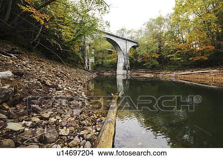 Picture - Sannosawa Bridge and Lake Nukabira. Fotosearch