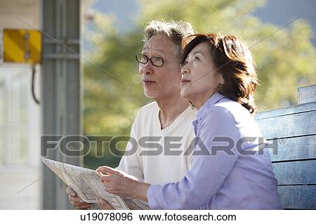 Senior Couple at Rail Station View Large Photo Image Stock Photograph - Senior Couple at Rail Station. Fotosearch