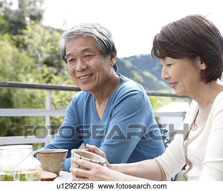 Stock Photo - Senior Couple Having Tea. Fotosearch