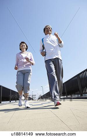Senior Couple Jogging View Large Photo Image Stock Photo - Senior Couple Jogging. Fotosearch