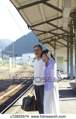 Picture - Senior Couple on Platform. Fotosearch