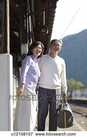 Senior Couple on Platform View Large Photo Image Stock Photo - Senior Couple on Platform. Fotosearch