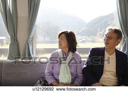 Senior Couple on Train View Large Photo Image Stock Image - Senior Couple on Train. Fotosearch