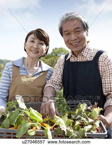 Senior Couple with Seedlings View Large Photo Image Stock Photo - Senior Couple with Seedlings. Fotosearch