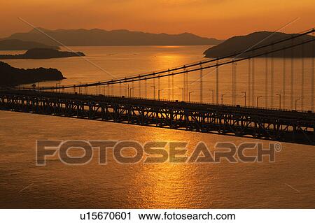 Seto Ohashi Bridge at Sunset View Large Photo Image Stock Image - Seto Ohashi Bridge at Sunset. Fotosearch
