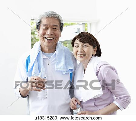 Sporty Senior Couple View Large Photo Image Stock Photo - Sporty Senior Couple. Fotosearch