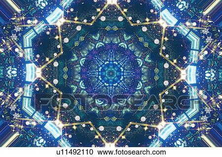Stock Image - Stained Glass Kaleidoscope. Fotosearch
