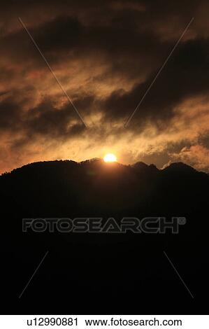 Stock Image - Sunrise, Nara, Japan. Fotosearch