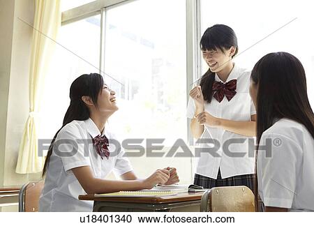 Three Female Students Talking View Large Photo Image Stock Image - Three Female Students Talking. Fotosearch