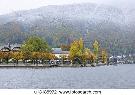 Traunsee in Autumn View Large Photo Image Stock Image - Traunsee in Autumn. Fotosearch