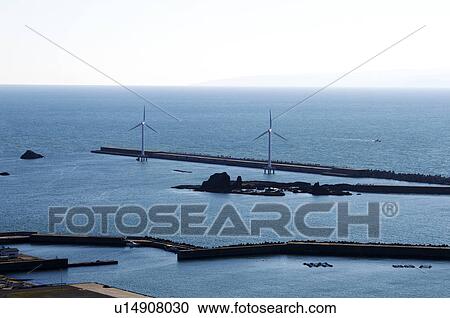 Wind Turbines at Sea View Large Photo Image Stock Image - Wind Turbines at Sea. Fotosearch