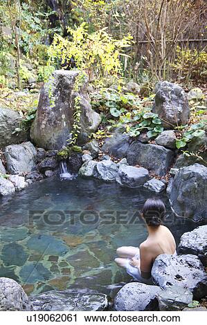 Woman in hot spring View Large Photo Image Stock Image - Woman in hot spring. Fotosearch