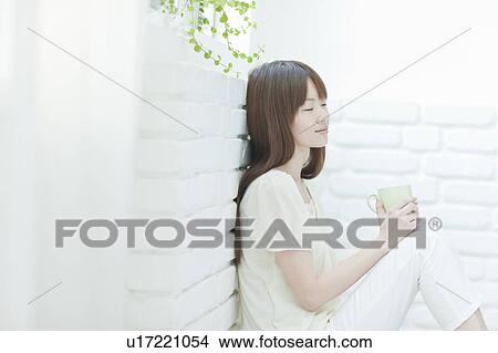 Young woman With Mug View Large Photo Image Picture - Young woman With Mug. Fotosearch