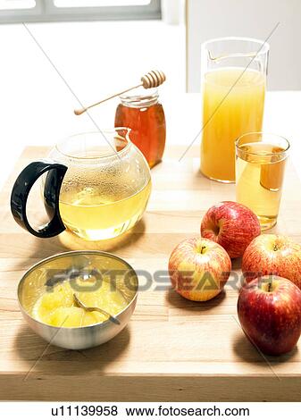 Stock Photo - Apples and apple products. Fotosearch