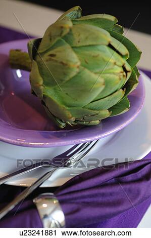 Artichoke on plate View Large Photo Image Stock Image - Artichoke on plate. Fotosearch