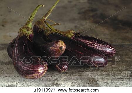 Aubergines View Large Photo Image Stock Photo - Aubergines. Fotosearch