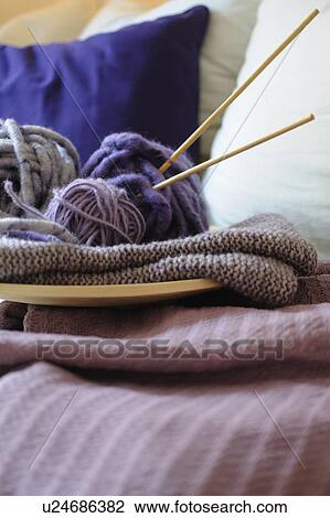Balls of wool and knitting needles View Large Photo Image Stock Image - Balls of wool and knitting needles. Fotosearch