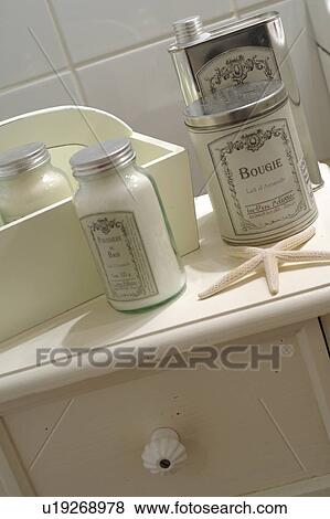 Bath additives in bathroom View Large Photo Image Stock Photo - Bath additives in bathroom. Fotosearch