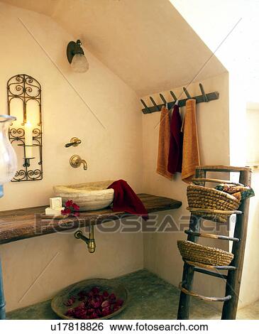 Stock Photograph - Bathroom in Mediterranean style. Fotosearch