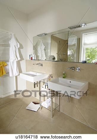 Bathroom with double sink View Large Photo Image Stock Photo - Bathroom with double sink. Fotosearch