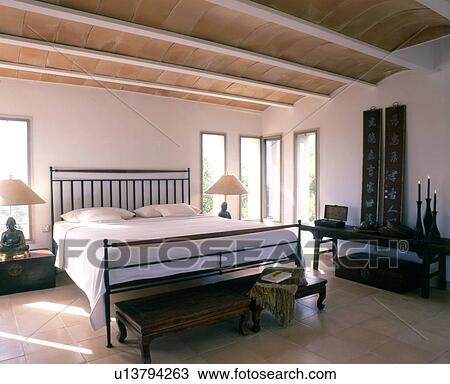 Stock Image - Bedroom in Asian style. Fotosearch