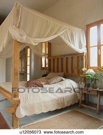 Bedroom with canopy bed View Large Photo Image Stock Image - Bedroom with canopy bed. Fotosearch