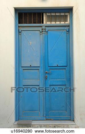 Stock Image - Blue front door. Fotosearch