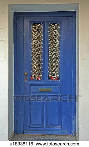 Stock Photograph - Blue front door. Fotosearch
