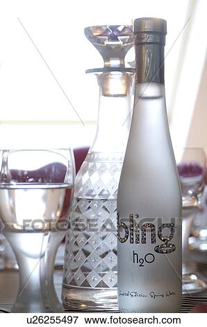 Bottle and glass of water View Large Photo Image Stock Photo - Bottle and glass of water. Fotosearch