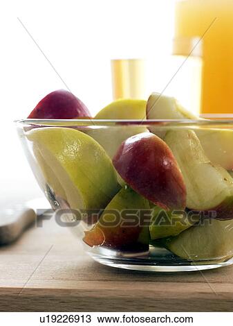 Bowl with apple slices View Large Photo Image Stock Image - Bowl with apple slices. Fotosearch