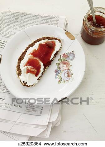 Picture - Bread with jam. Fotosearch