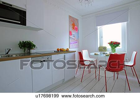 Bright kitchen with dining area View Large Photo Image Stock Photo - Bright kitchen with dining area. Fotosearch