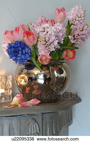 Bunch of flowers in vase View Large Photo Image Stock Photo - Bunch of flowers in vase. Fotosearch