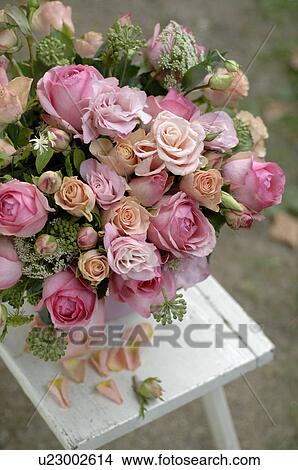 Bunch with pink roses outdoors View Large Photo Image Picture - Bunch with pink roses outdoors. Fotosearch