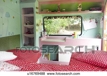 Childrens room in a trailer View Large Photo Image Stock Photo - Childrens room in a trailer. Fotosearch
