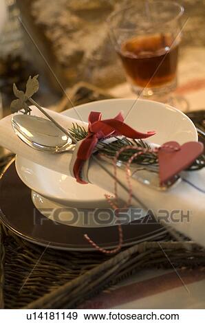 Stock Photo - Christmas place setting. Fotosearch