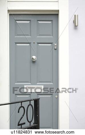 Stock Image - Closed front door. Fotosearch