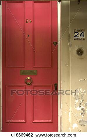 Stock Image - Closed front door. Fotosearch