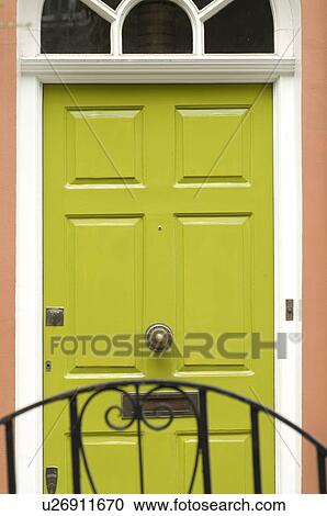 Stock Image - Closed front door. Fotosearch