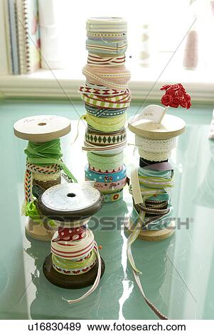 Colorful ribbons on glass table View Large Photo Image Stock Photo - Colorful ribbons on glass table. Fotosearch