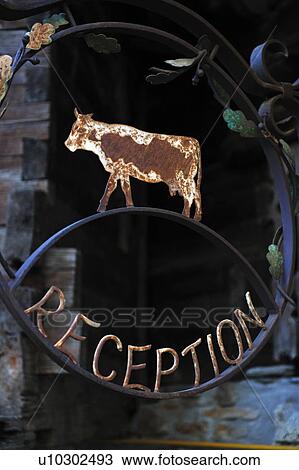 Cow figurine and word reception View Large Photo Image Stock Image - Cow figurine and word reception. Fotosearch
