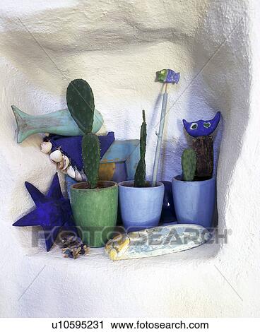 Stock Image - Decoration with cacti. Fotosearch