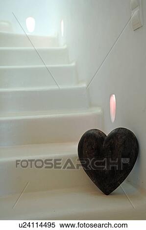 Stock Photography - Decorative heart at staircase. Fotosearch