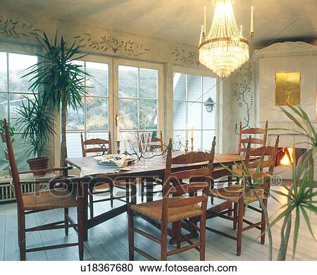 Dining room with fireplace View Large Photo Image Stock Image - Dining room with fireplace. Fotosearch