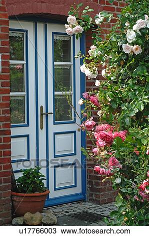 Stock Image - Entrance to a country house. Fotosearch